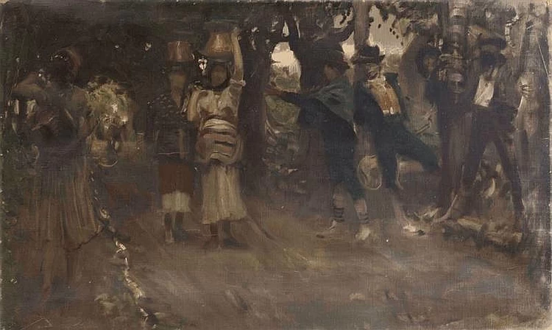 Francesco Paolo Michetti - Contadini in strada, 1887